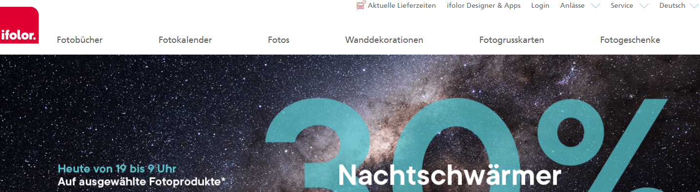 Die Startseite von ifolor