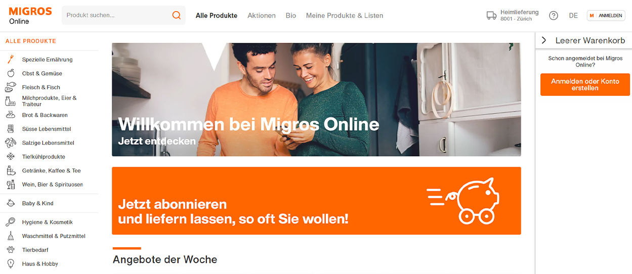 Aus LeShop wird Migros Online. Neuer Internet-Auftritt, neue Navigation - besserer Services.