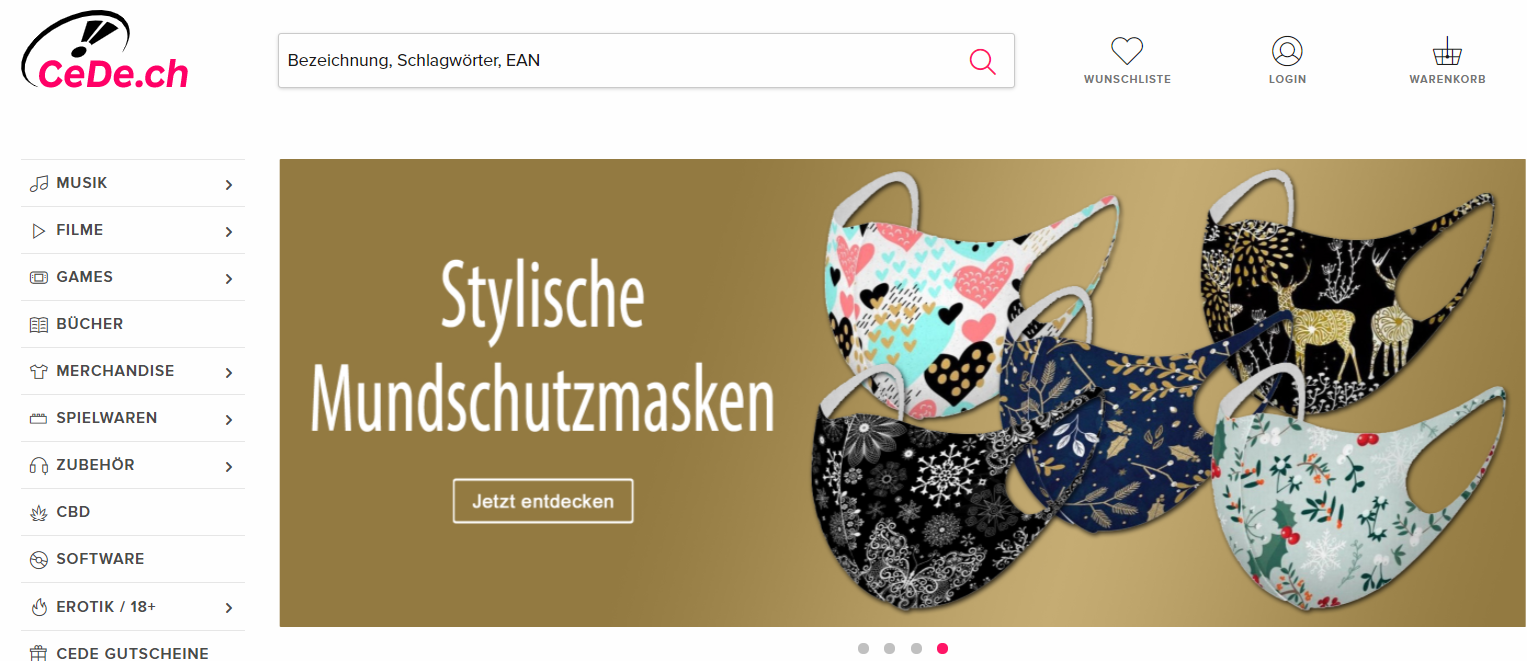 Die Startseite von Cede