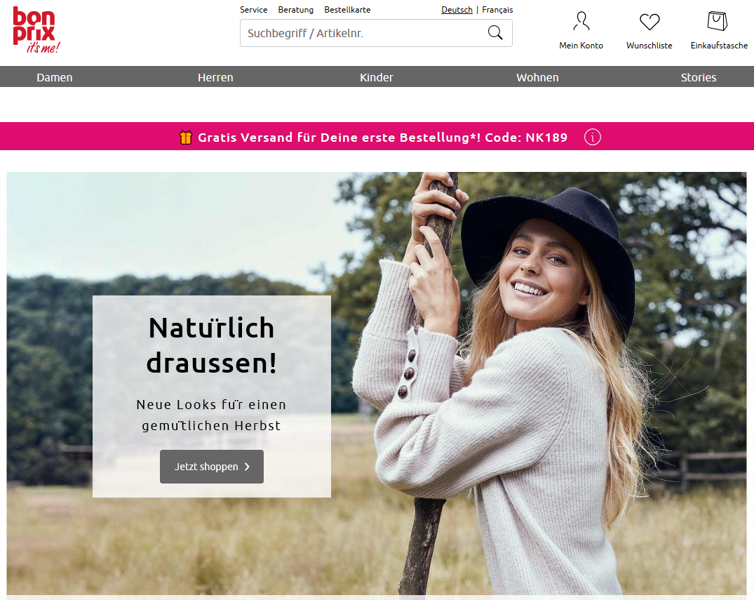 Bonprix Kategorien