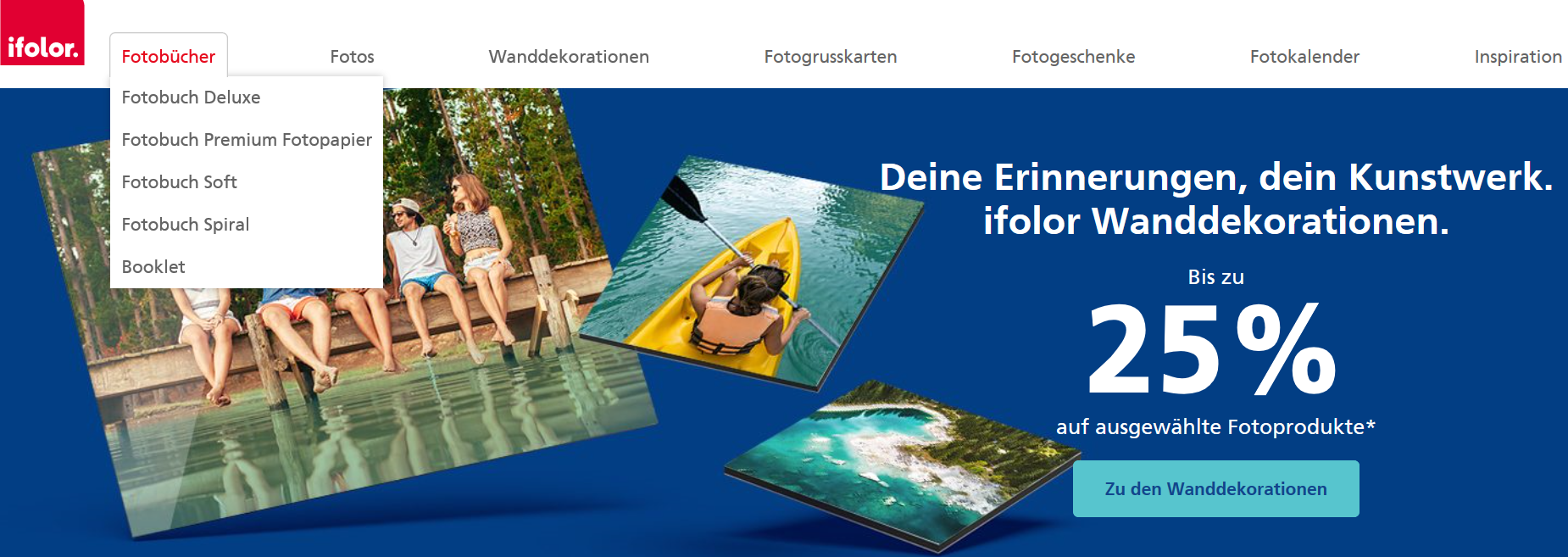 Die Startseite von Ifolor