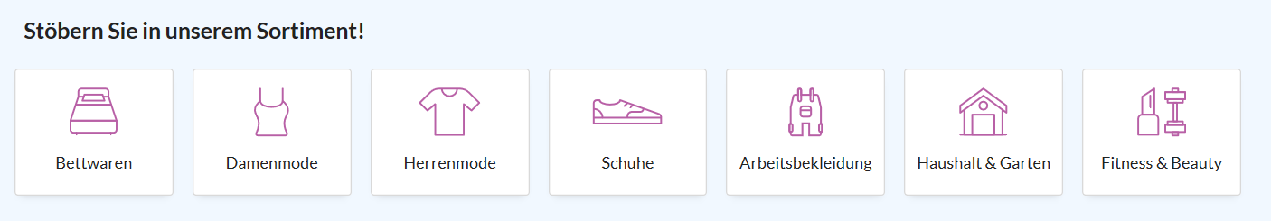 Das Sortiment von Lehner Versand