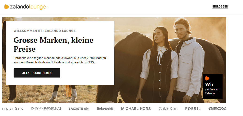 Die Zalando Startseite