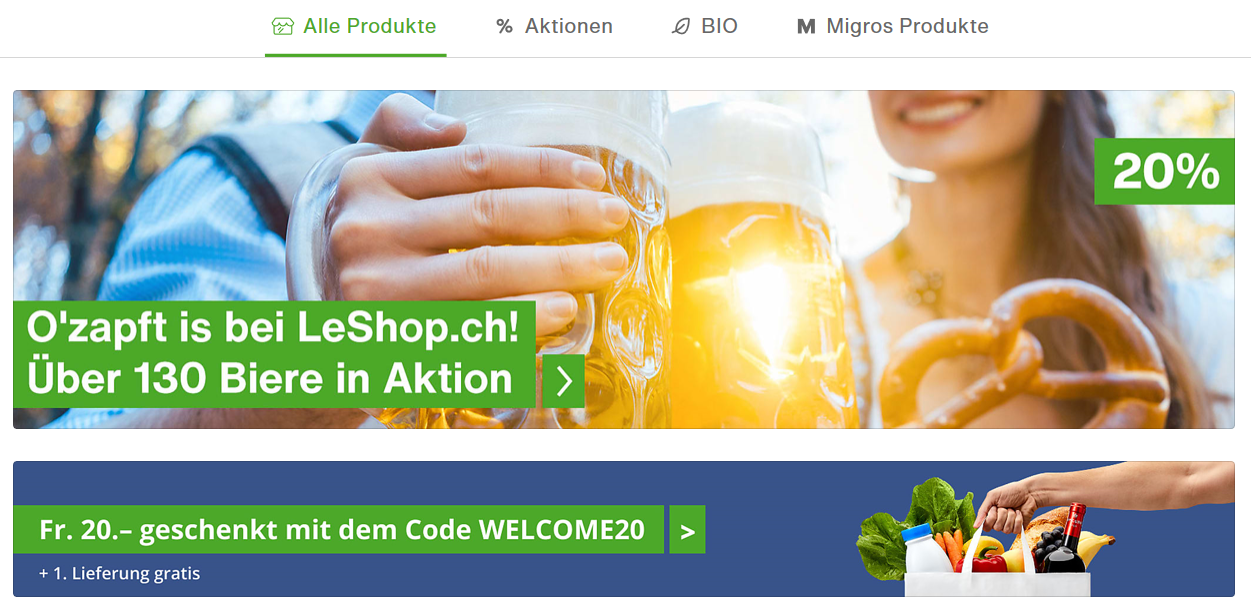 LeShop Startseite