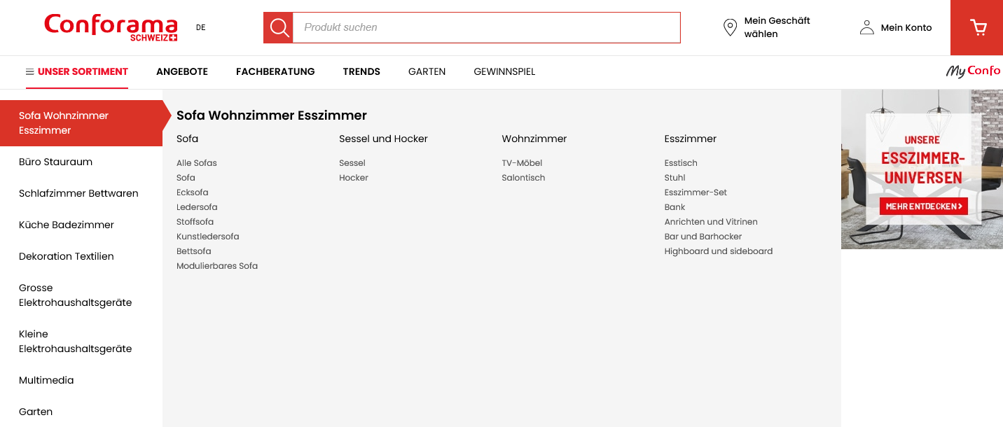 Bei Conforama mit einem Gutschein sparen