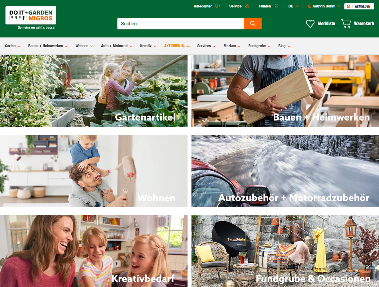 Alle Katagorien im Do it + Garden Migros