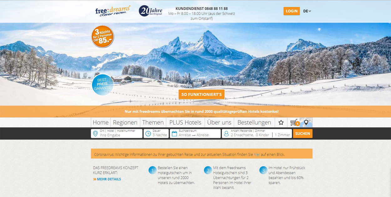 freedreams Startseite