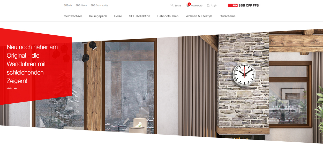 SBB Onlineshop Startseite