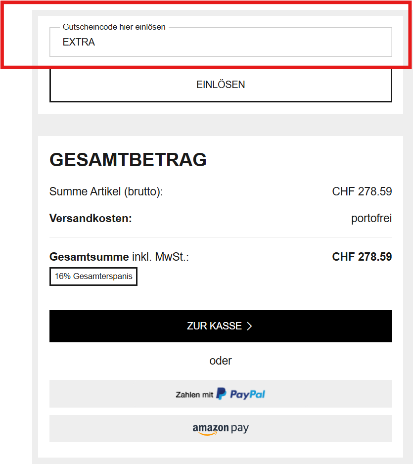 Bags Gutschein einlösen