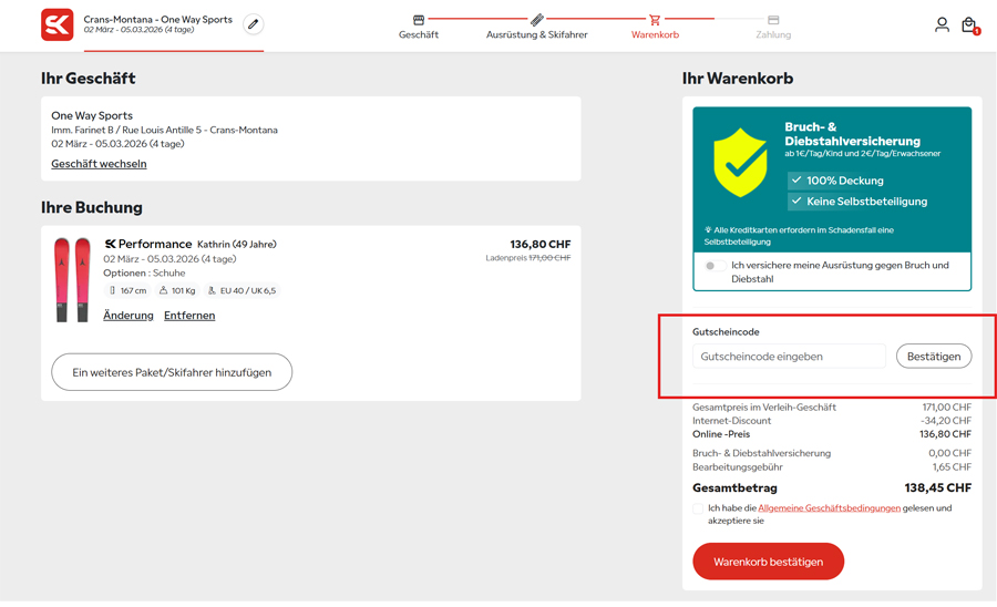 SKiSET Gutscheincode auf der Webseite eingeben und mit Cashback von rewardo doppelt sparen!