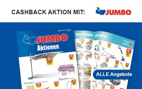 JUMBO Aktionen vom 21.05. - 03.06.: JUMBO Gutschein und Cashback auf rewardo.ch sichern