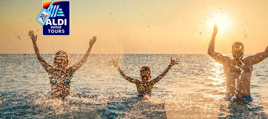 Mit dem ALDI SUISSE TOURS Gutschein und Cashback von rewardo.ch sparst du doppelt bei der Reisebuchung!