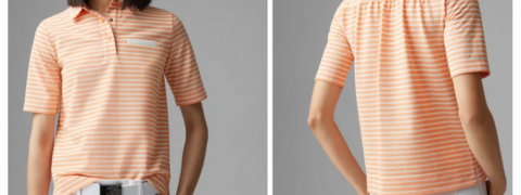 Jetzt 41CHF Rabatt auf Polo-Shirt Peony in Orange/Weiß!