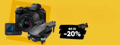 Fotokameras, Objektive & Drohen mit bis zu 20% Rabatt