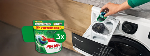 nettoshop Angebot: Gratis Jahresvorrat Ariel PODS® zu Electrolux Waschmaschine