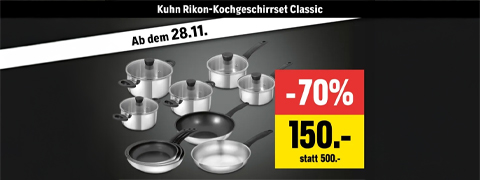 JUMBO Aktionen: Black Friday – 70 % auf Kuhn Rikon Kochgeschirrset