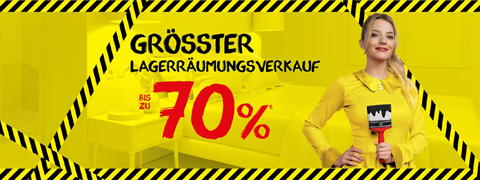 Bis zu 70% XXXLutz Rabatt bei Lagerräumung
