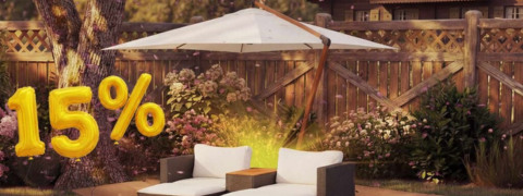 VidaXL Coupon: 15% Rabatt auf Sonnenschirme