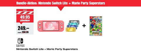 CHF 49.95 Rabatt beim Kauf einer Nintendo Switch Lite + Mario Party Superstar*